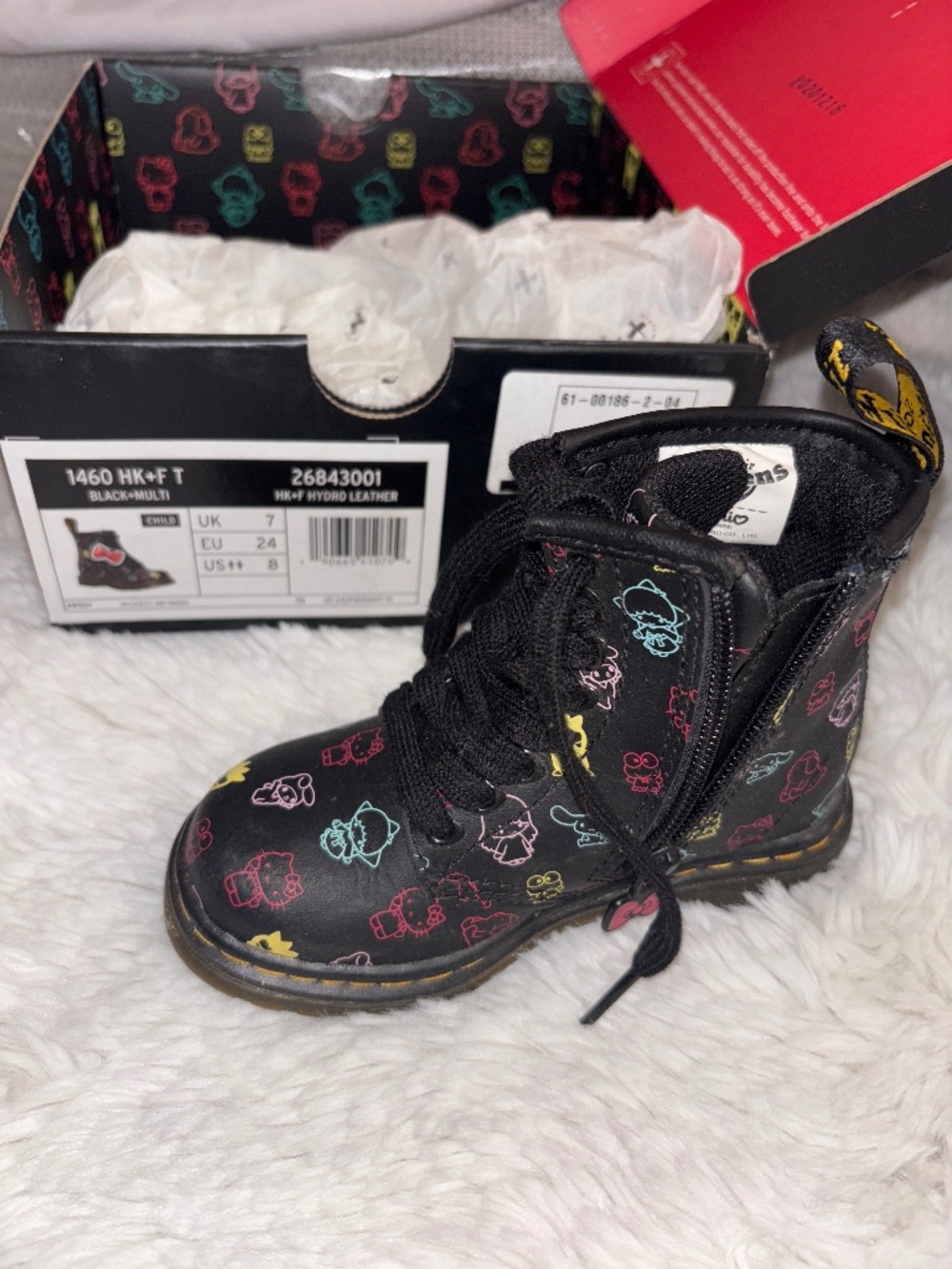 Dr. Martens Hello Kitty 1460 Leather Lace Up Boots
